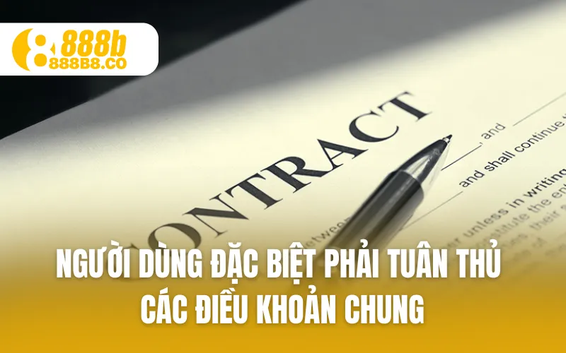 Người dùng đặc biệt phải tuân thủ các điều khoản chung